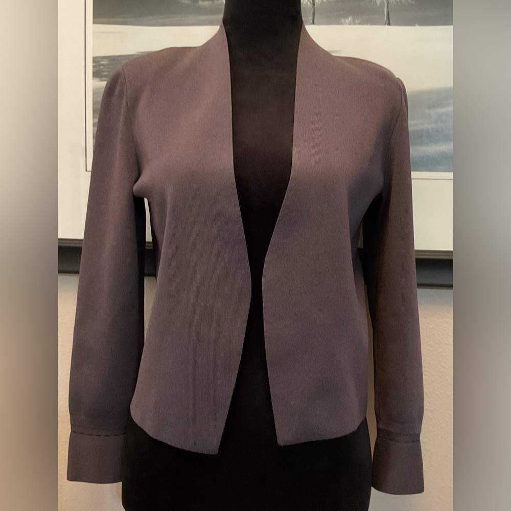 MM LaFleur Jardigan Gray Knit Jacket Cardigan Wrinkle Free Size Small